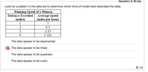 Look for a pattern in the data set to determine which kind of model best describes the data. linear