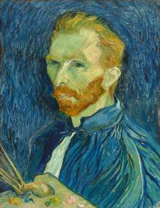 which techniques did van gogh use to create this self-portrait?  a. smooth blendin