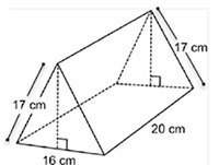 Acandy bar box is in the shape of a triangular prism. the volume of the box is 2,400 cubic centimete