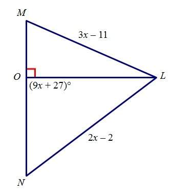 Given that line ol is an altitude of triangle lmn, find nl