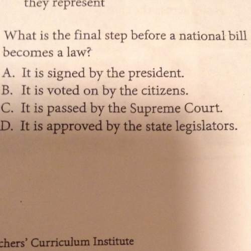 What is the final step before a national bill becomes a law?
