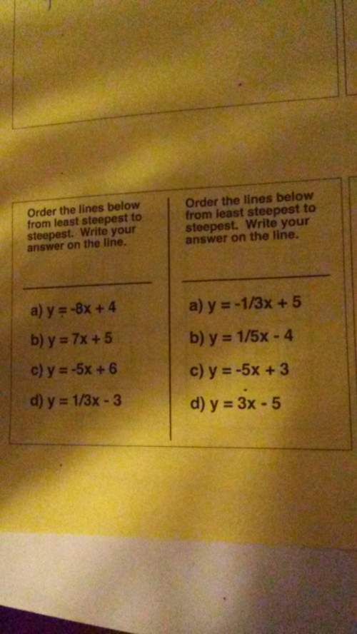 Ihave no idea how to do this. its asking to order from least steepest to steepest. and the other one