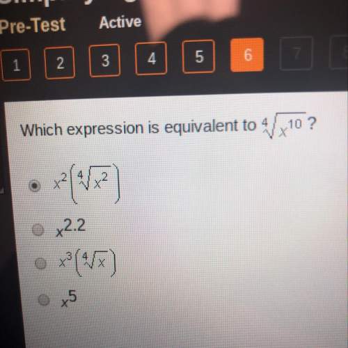 Which expression is equivalent to ^4 square root x^10  : /