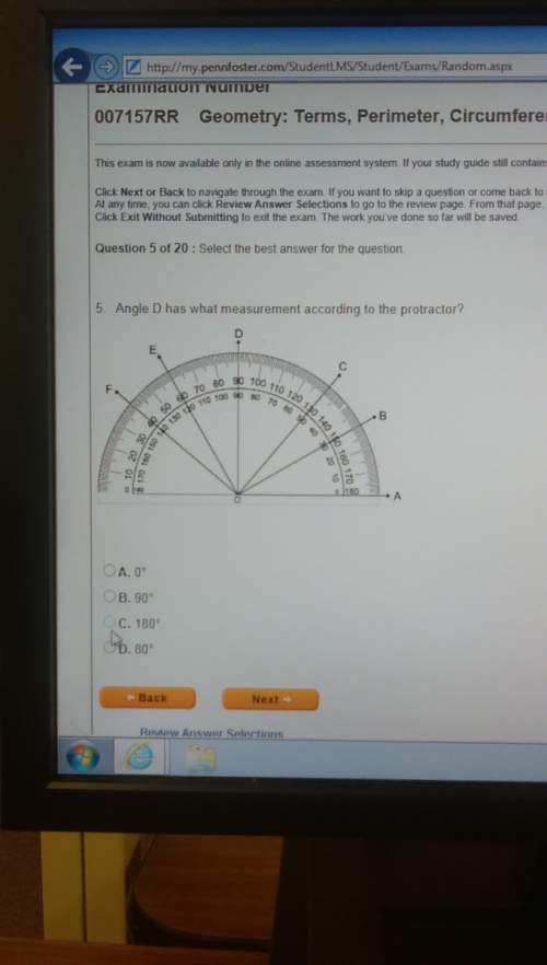 Angel d has what measured according to the protractor