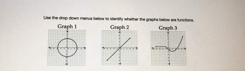 Use the drop down menus below to identify whether the graphs below are functions. graph 1 graph 2 gr