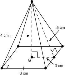 What is the volume of this square pyramid?  48 cm³ 96 cm³ 144 cm