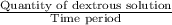 \frac{\text{Quantity of dextrous solution}}{\text{Time period}}