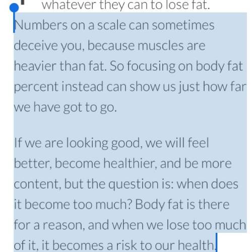 What is a risk associated with having too little body fat?
