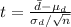t=\frac {\bar d-\mu_{d}}{\sigma_{d}/\sqrt{n}}