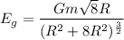 E_{g}=\dfrac{Gm\sqrt{8}R}{(R^2+8R^2)^{\frac{3}{2}}}
