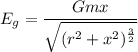E_{g}=\dfrac{Gmx}{\sqrt{(r^2+x^2)^\frac{3}{2}}}