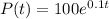 P(t)=100e^{0.1t}
