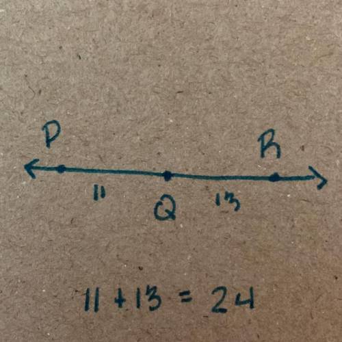 Three points, P, Q, and R, lie on the same line such that Q lies between P and R. Find PR if PQ = 11