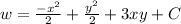 w = \frac{-x^2}{2} + \frac{y^2}{2} + 3xy + C