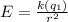 E = \frac{k (q_1 )}{ r^2}