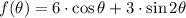 f(\theta) = 6\cdot \cos \theta + 3\cdot \sin 2\theta