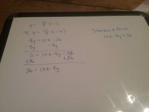 *remeber that in standard form you dont use !  give me the standard form of this equation.