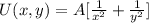 U(x,y)=A[\frac{1}{x^2}+\frac{1}{y^2}}]