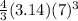 \frac{4}{3} (3.14)(7)^3