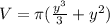 V=\pi(\frac{y^{3}}{3}+y^{2} )