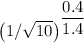 \left( 1/\sqrt{10}  \right)^{\dfrac{0.4}{1.4} }