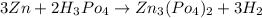 3Zn+2H_{3}Po_{4}\rightarrow Zn_{3}(Po_{4})_{2}+3H_{2}