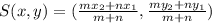 S(x,y) = (\frac{mx_2 + nx_1}{m+n}, \frac{my_2 + ny_1}{m+n})