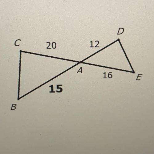 These triangles ARE similar! Which reason proves it?

Circle one:
AA~
SSS~
SAS~
SHOW CALCULATIONS to