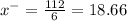 x^{-} = \frac{112}{6} = 18.66