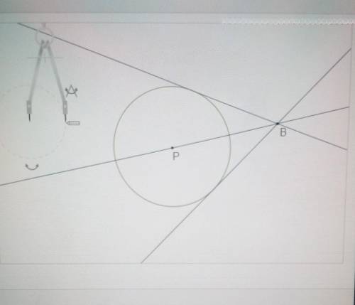 Construct a tangent to the circle that passes through point b