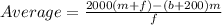 Average = \frac{2000(m+f) - (b + 200)m}{f}