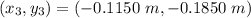 (x_3 , y_3) =  (-0.1150 \ m ,  -0.1850\ m )