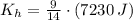 K_{h} = \frac{9}{14}\cdot (7230\,J)