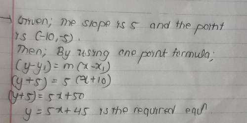 Find an equation of the line given the slope and a point

QuestionFind the equation of the line with