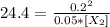 24.4=\frac{0.2^{2} }{0.05*[X_{2} ]}