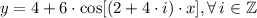 y = 4 + 6\cdot \cos [(2+4\cdot i)\cdot x], \forall \,i \in \mathbb{Z}