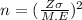 n = (\frac{Z \sigma}{M.E })^{2}