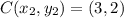 C(x_2,y_2) = (3,2)