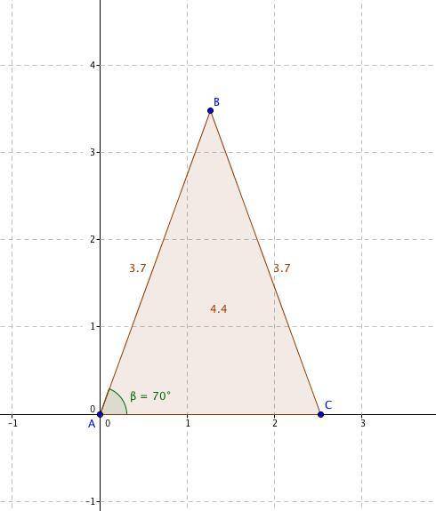 Find the area of the triangle. Round the answer to the nearest tenth. Triangle is SSA. a= 3.7 b= 3.7
