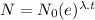 N=N_0(e)^{\lambda.t}