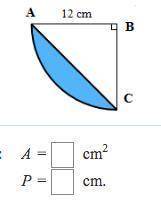 Find the area and the perimeter of the shaded regions below. Give your answer as a completely simpli
