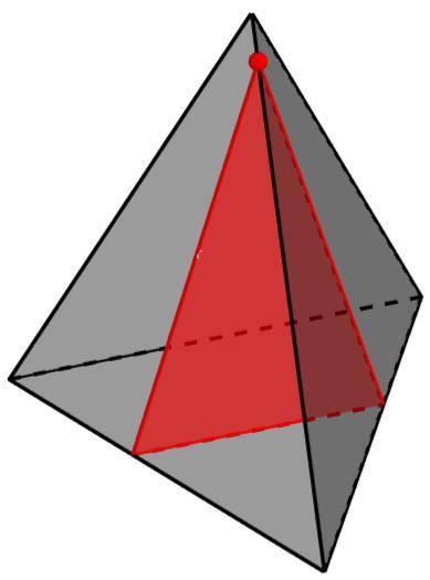 Which shapes can be made from a planar cross section of a triangular pyramid? More than one can be c
