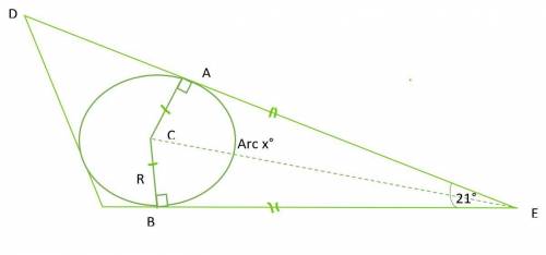 Circle O is shown. 2 tangents intersect at a point outside of the circle which is labeled Satellite.