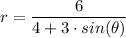 r = \dfrac{6}{4 + 3  \cdot sin(\theta)}