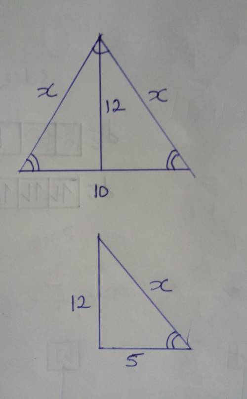 (ugsygygsgag I’m struggling) Find the value of x in the isosceles triangle shown below