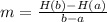 m = \frac{H(b) - H(a)}{b - a}