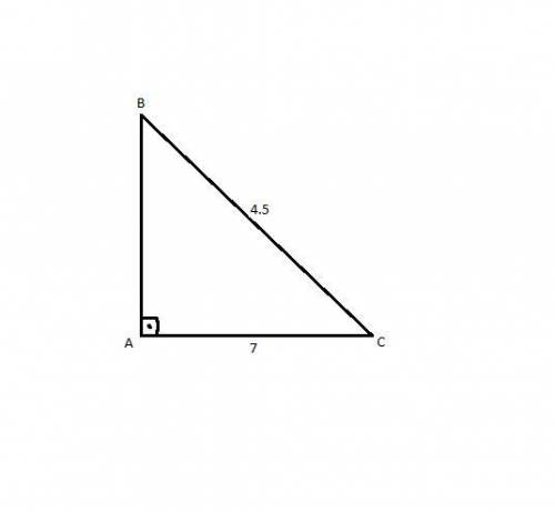 construct a right-angled triangle ABC where angle A =90 degree , BC= 4.5cm and AC= 7cm. please ans f