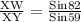 \frac{\text{XW}}{\text{XY}}=\frac{\text{Sin82}}{\text{Sin59}}