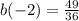 b(-2) = \frac{49}{36}