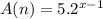 A(n) = 5. {2}^{x - 1}